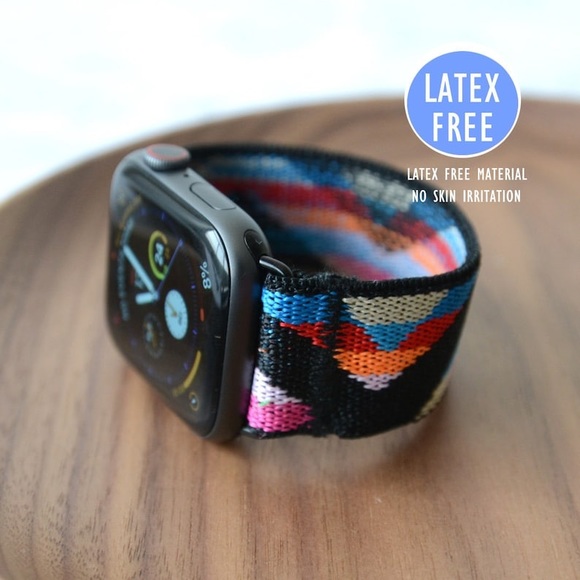 Fitbit Versa 2 Versa Lite Soft Nylon Fabric Multicolor Chevron Embroidered Band - Picture 5 of 10
